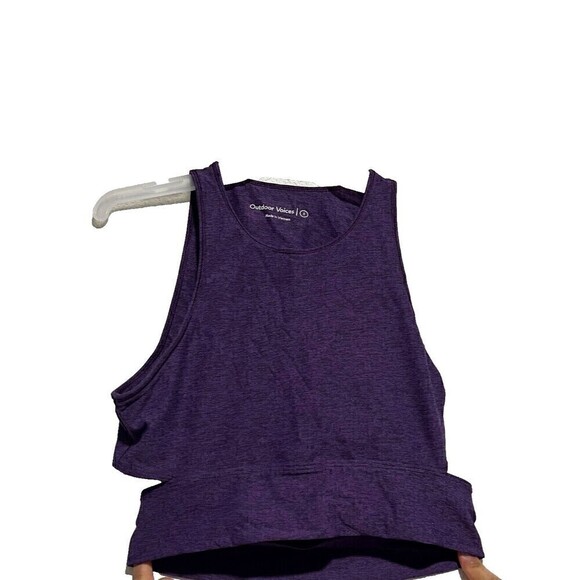Outdoor Voices Purple Round Neck Slash Back Cut Out Sports Bra Size Small - Picture 1 of 6